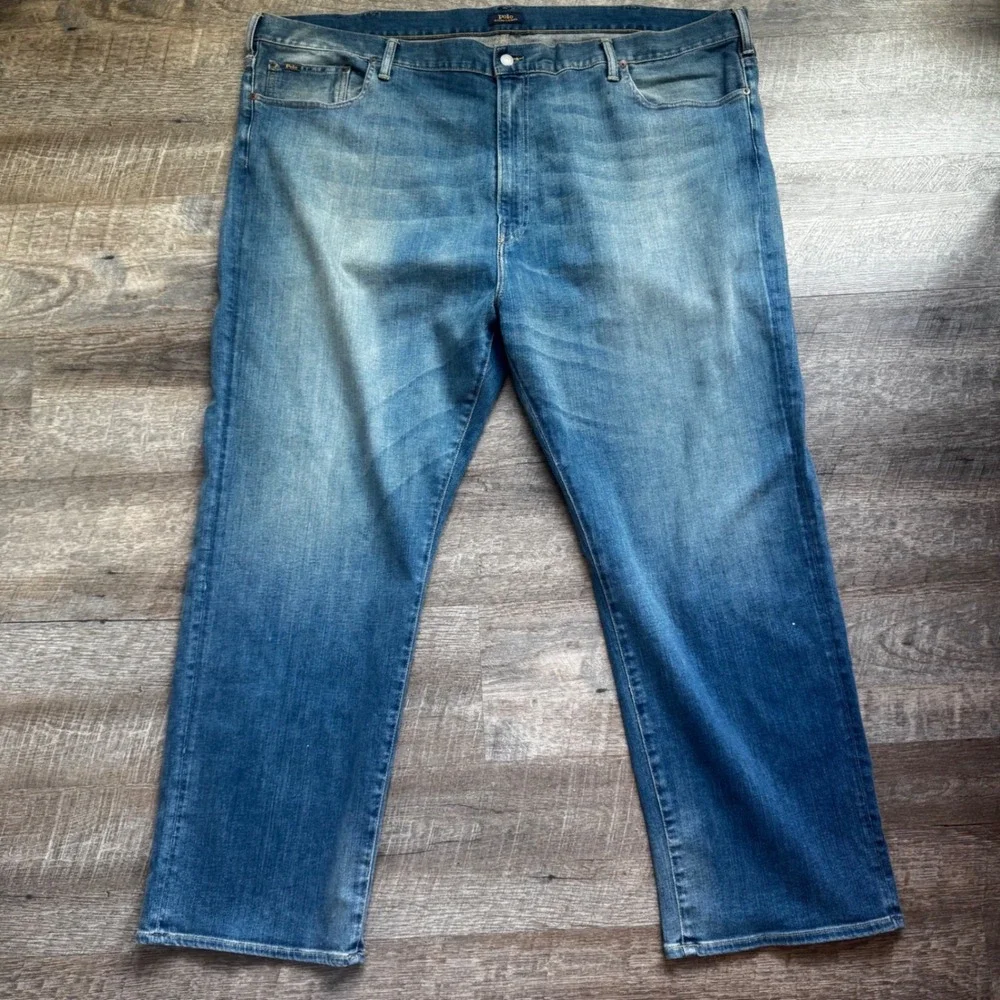 Polo Ralph Lauren Hampton Relaxed Straight Jeans 50B/30 Blue Stretch Denim